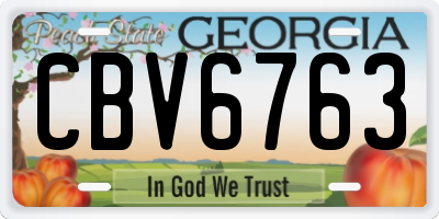 GA license plate CBV6763