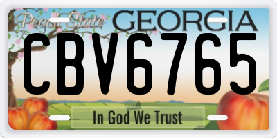 GA license plate CBV6765