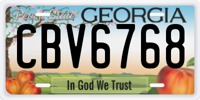 GA license plate CBV6768