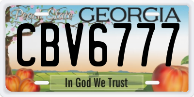 GA license plate CBV6777