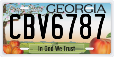 GA license plate CBV6787