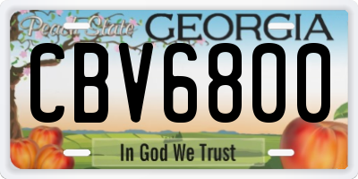 GA license plate CBV6800