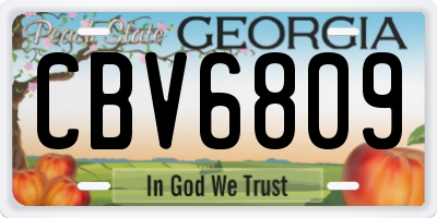 GA license plate CBV6809