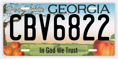 GA license plate CBV6822