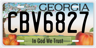 GA license plate CBV6827