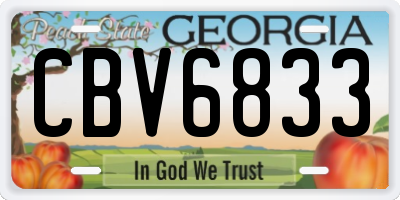 GA license plate CBV6833