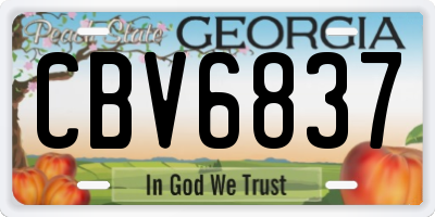 GA license plate CBV6837