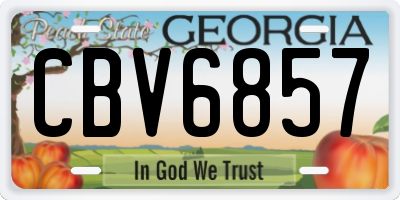 GA license plate CBV6857