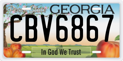 GA license plate CBV6867