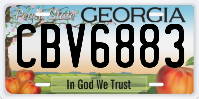 GA license plate CBV6883