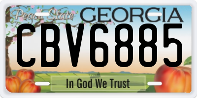 GA license plate CBV6885