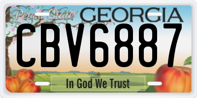 GA license plate CBV6887