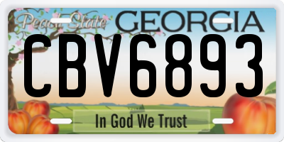 GA license plate CBV6893