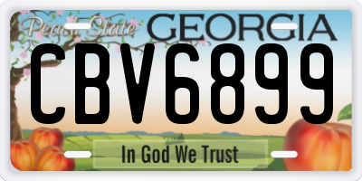 GA license plate CBV6899