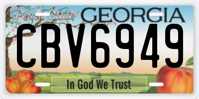 GA license plate CBV6949
