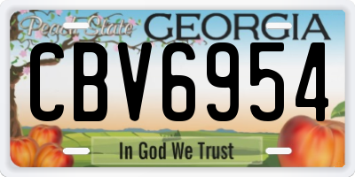 GA license plate CBV6954