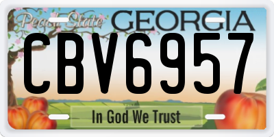 GA license plate CBV6957