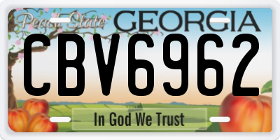 GA license plate CBV6962