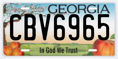 GA license plate CBV6965