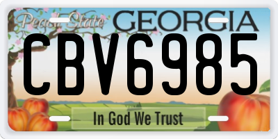 GA license plate CBV6985