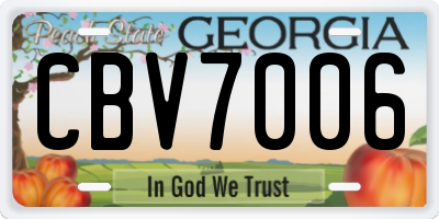 GA license plate CBV7006