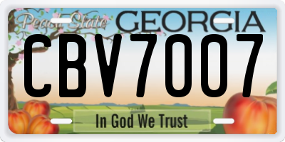 GA license plate CBV7007