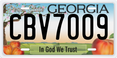GA license plate CBV7009