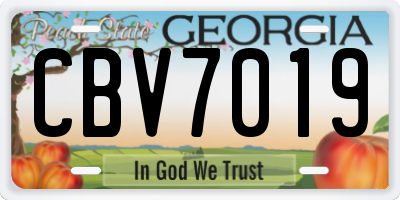 GA license plate CBV7019