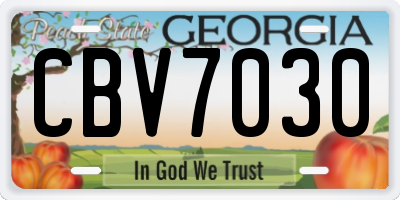 GA license plate CBV7030