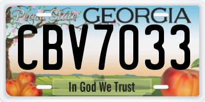 GA license plate CBV7033