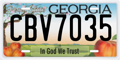 GA license plate CBV7035
