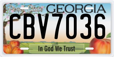 GA license plate CBV7036