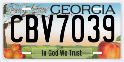 GA license plate CBV7039