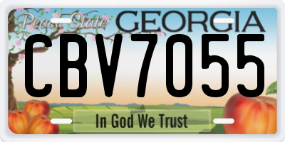 GA license plate CBV7055