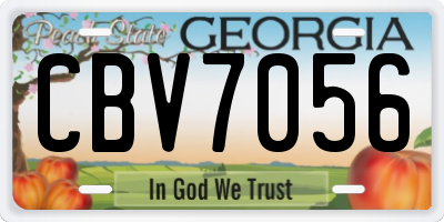GA license plate CBV7056