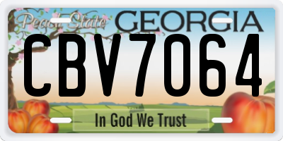 GA license plate CBV7064