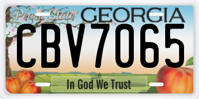 GA license plate CBV7065