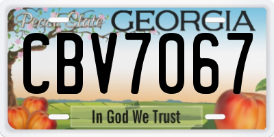 GA license plate CBV7067