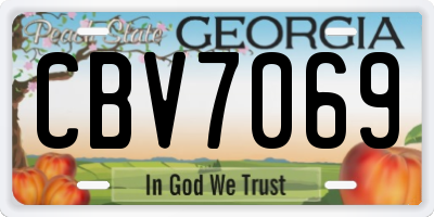 GA license plate CBV7069
