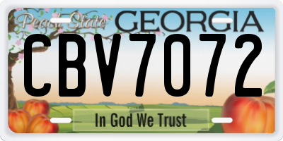 GA license plate CBV7072