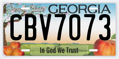 GA license plate CBV7073