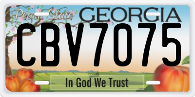GA license plate CBV7075