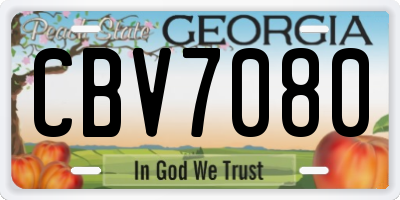 GA license plate CBV7080