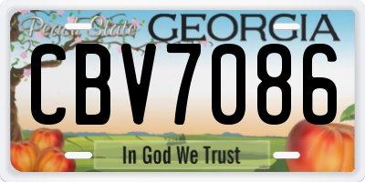 GA license plate CBV7086
