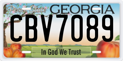 GA license plate CBV7089