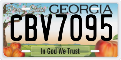 GA license plate CBV7095
