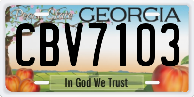 GA license plate CBV7103