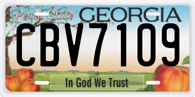 GA license plate CBV7109