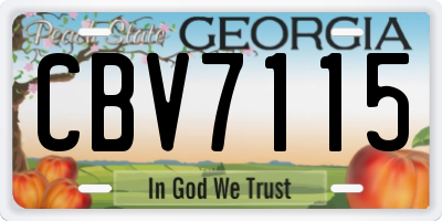 GA license plate CBV7115