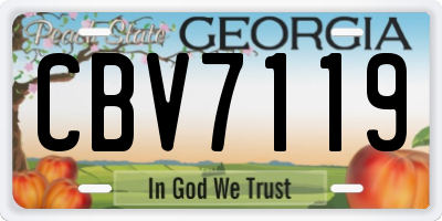 GA license plate CBV7119